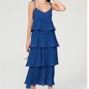 Club Monaco Blue Tiered Maxi Dress
